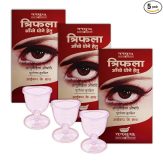 Tansukh Triphala Eye Wash 3 का पैक (प्रत्येक 100 ग्राम) त्रिफला ग्रेन्युल और फ्री प्लास्टिक पारदर्शी आई वॉश कप के साथ