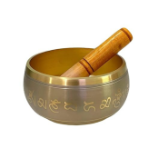 WIGANO साउंड सिंगिंग बाउल तनाव से राहत के लिए स्ट्राइकर स्टिक बेल साउंड के साथ ध्यान (6"X3" ग्रे (धूसर)) - Image 3